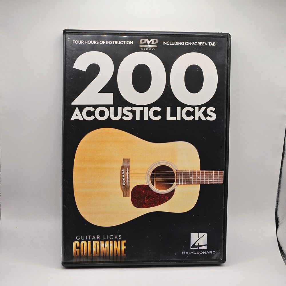 Hal Leonard 200 Acoustic Licks Guitar Licks Goldmine DVD Black Instructional